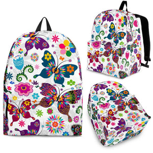 Colorful Butterfly Flower Pattern Backpack