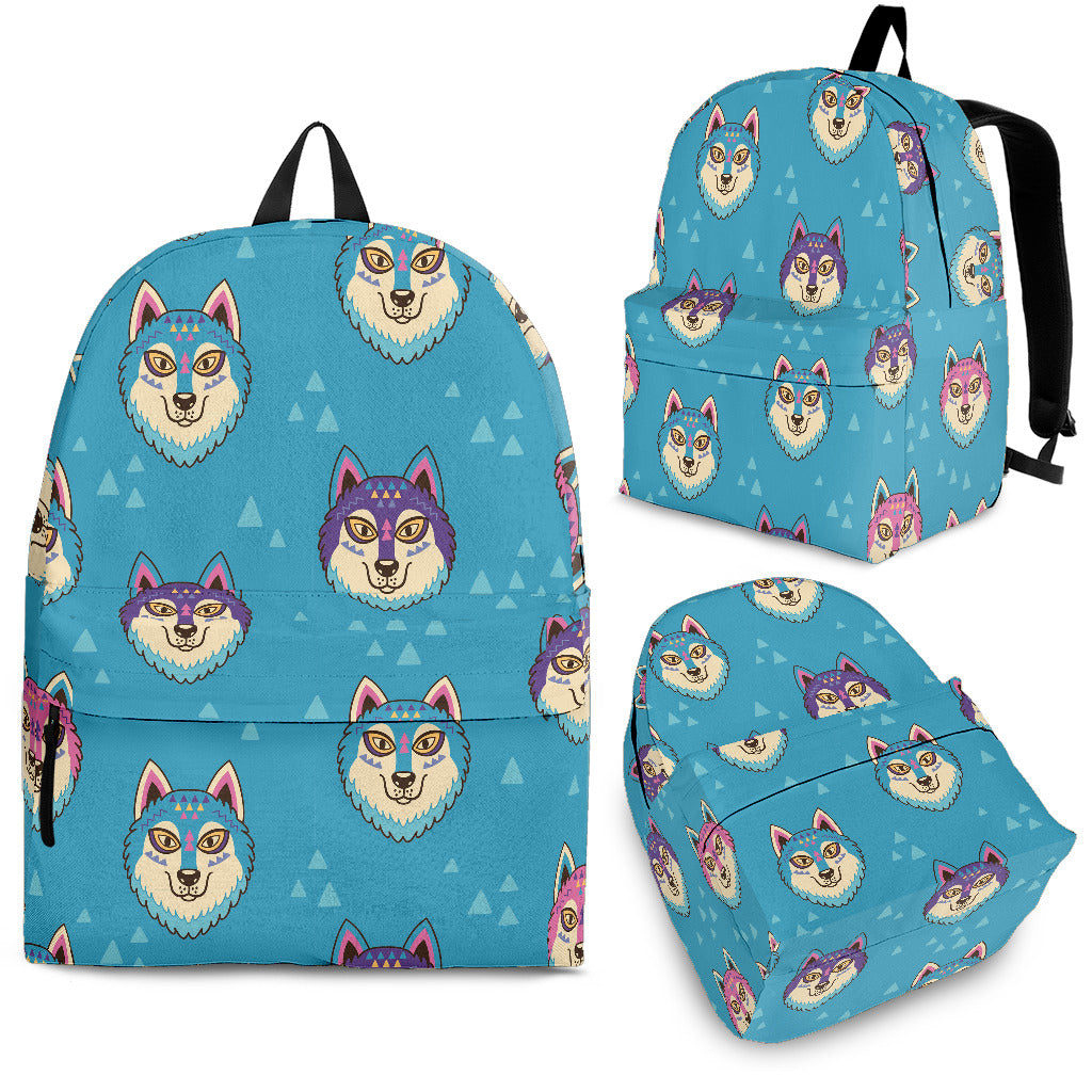 Siberian Husky Head Pattern Backpack