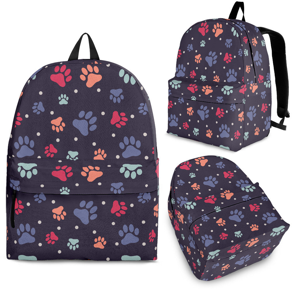 Dog Paws Pattern Print Design 04 Backpack