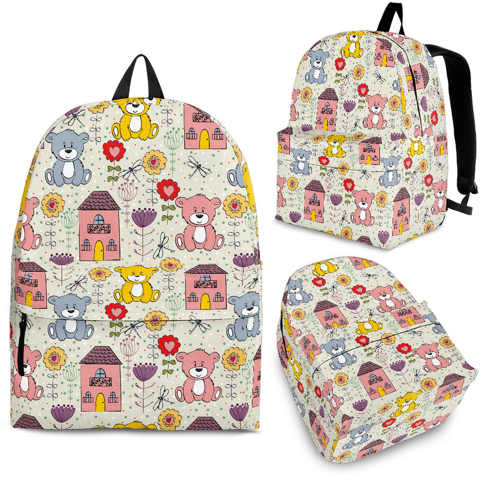 Teddy Bear Pattern Print Design 04 Backpack