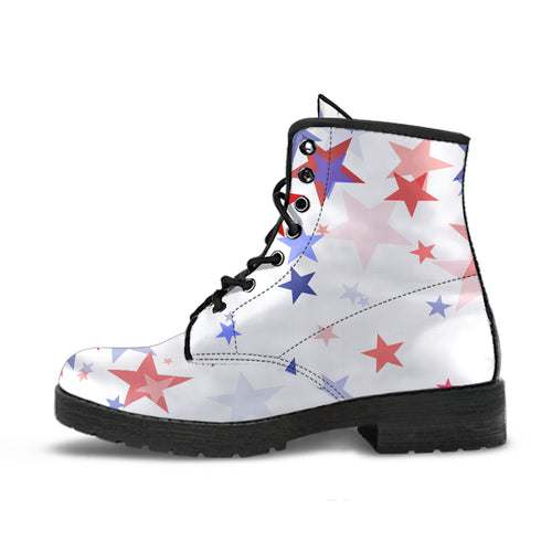 USA Star Pattern Leather Boots