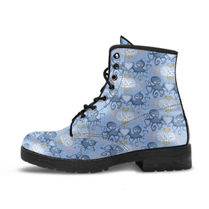 Octopus Heart Pattern Leather Boots