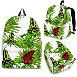Green Red Frog Pattern Backpack