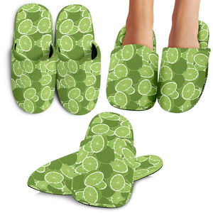 Lime Pattern Background Slippers
