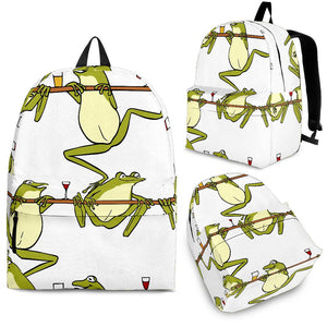 Frog drunk Pattern Backpack
