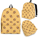 American Football Ball Pattern Yellow Background Backpack