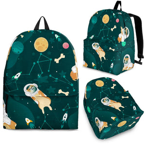 Corgi Astronaut Pattern Backpack