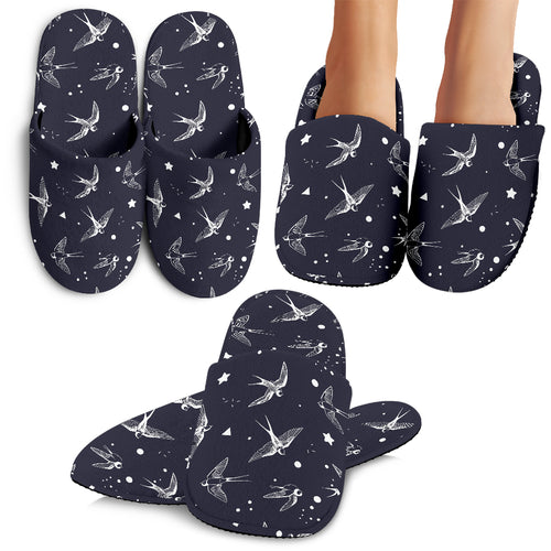 Swallow Pattern Print Design 02 Slippers