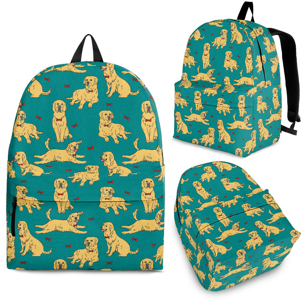 Golden Retriever Pattern Print Design 05 Backpack