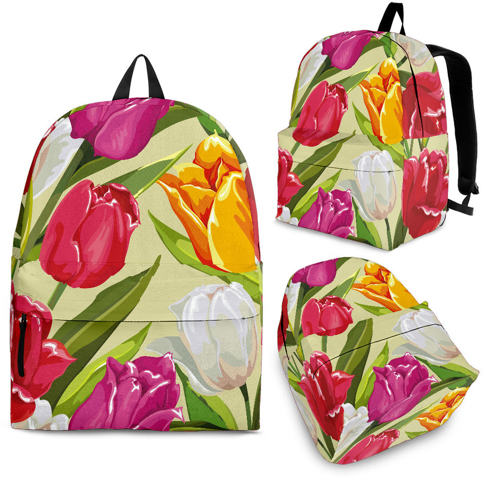 Colorful Tulip Pattern Backpack
