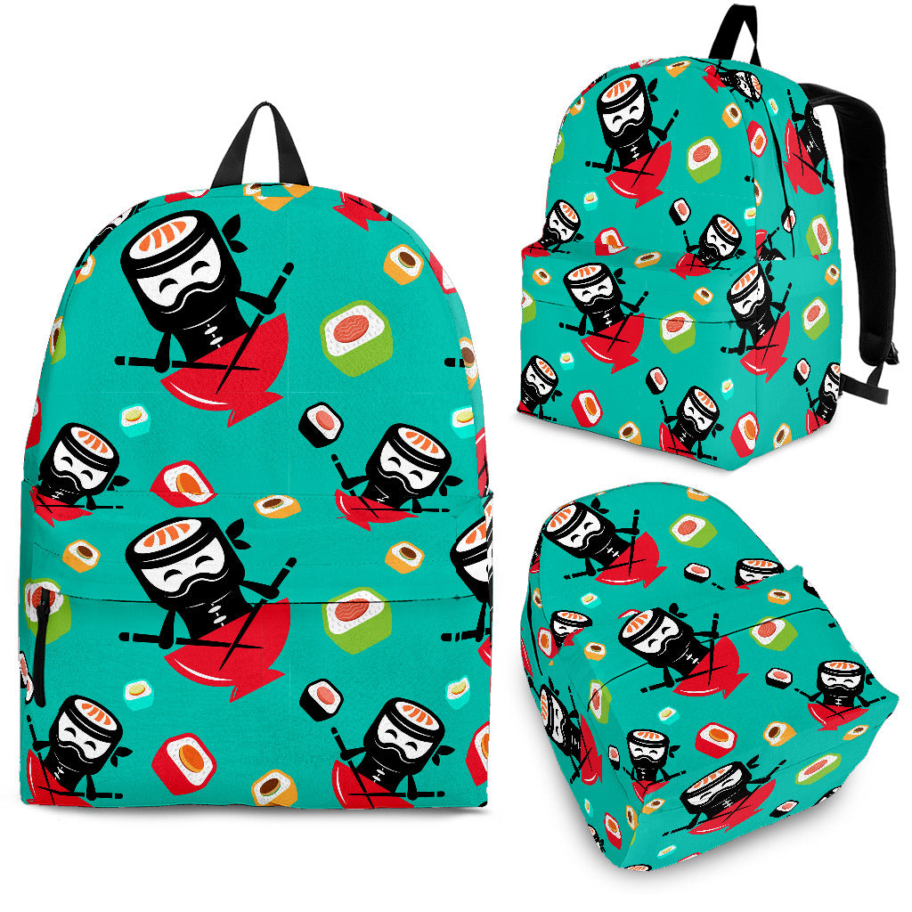 Ninja Sushi Pattern Backpack