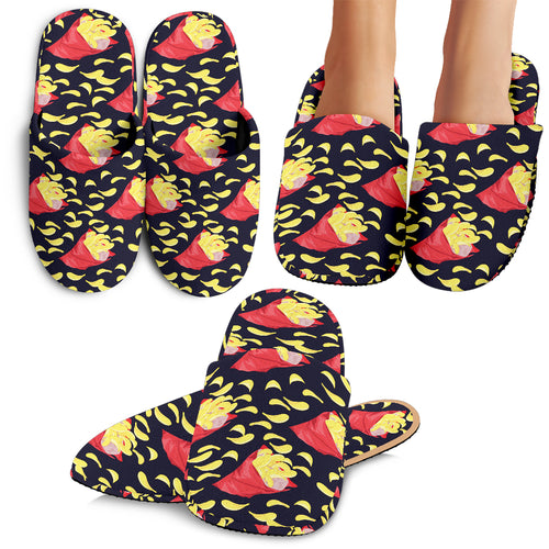 Potato Chips Pattern Print Design 05 Slippers