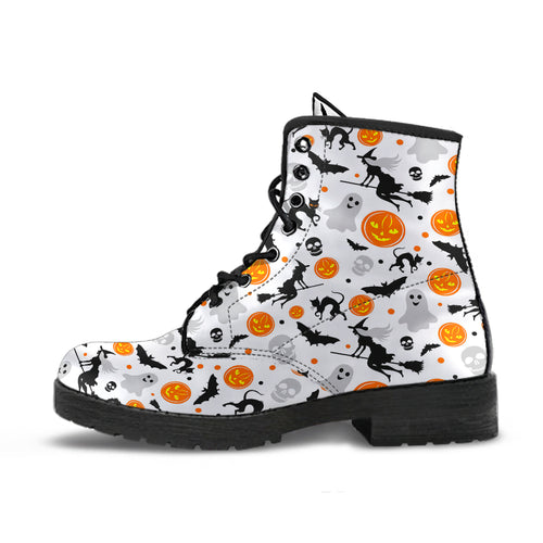 Halloween Pattern Leather Boots