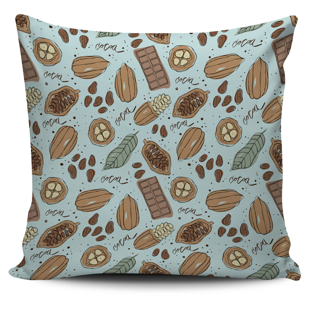 Hand Drawn Cocoa Pattern Pillow Cover
