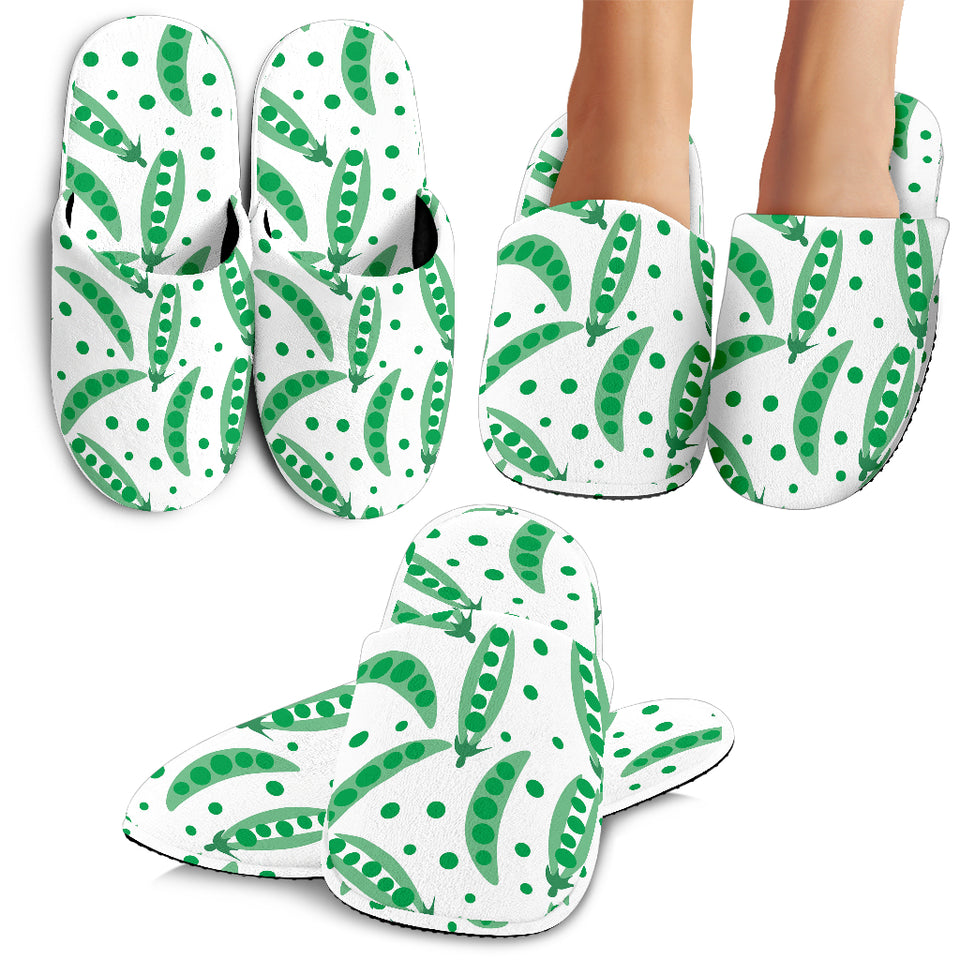 Green Peas Pattern Print Design 01 Slippers