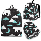 Polar Bear Moon Pattern Backpack