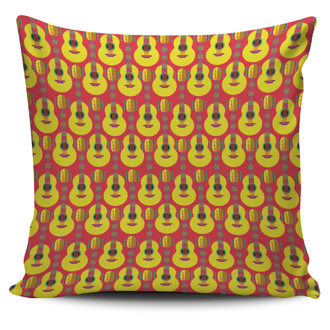 Classic Guitar Theme Pattern Pillow Cover