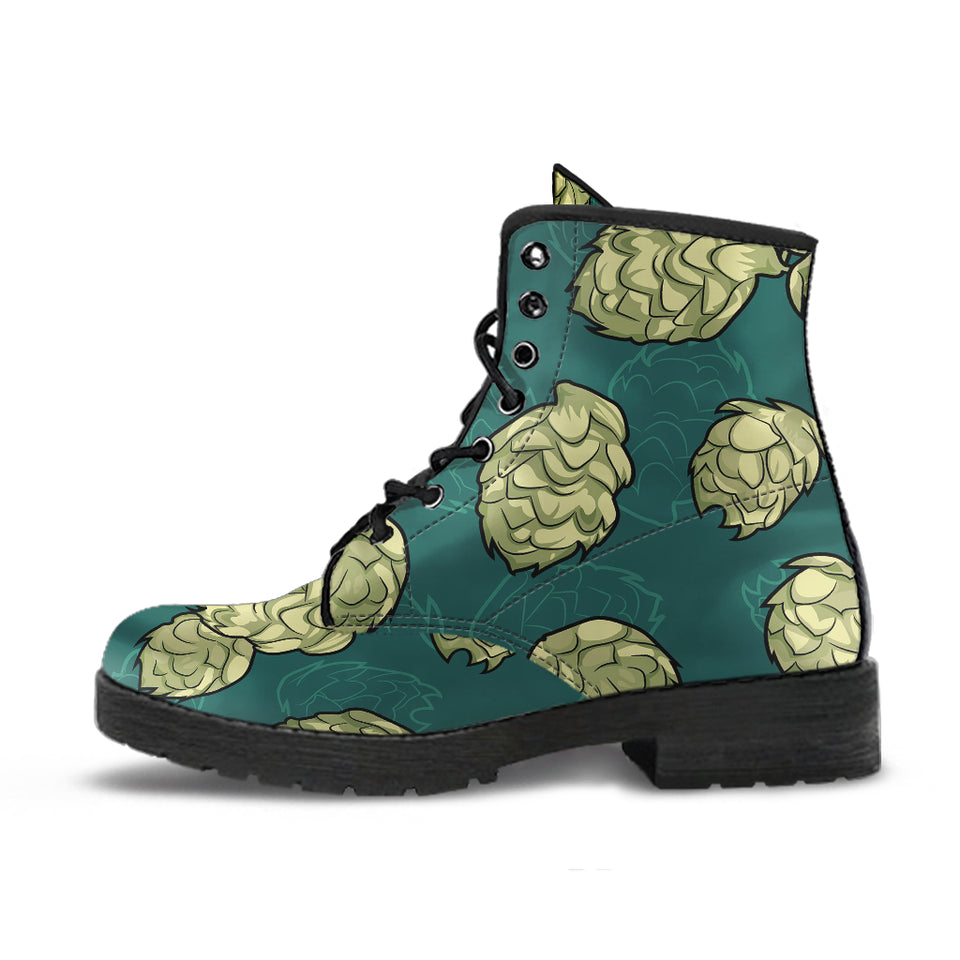 Hop Pattern Background Leather Boots