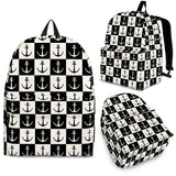 Anchor Black and White Patter Backpack