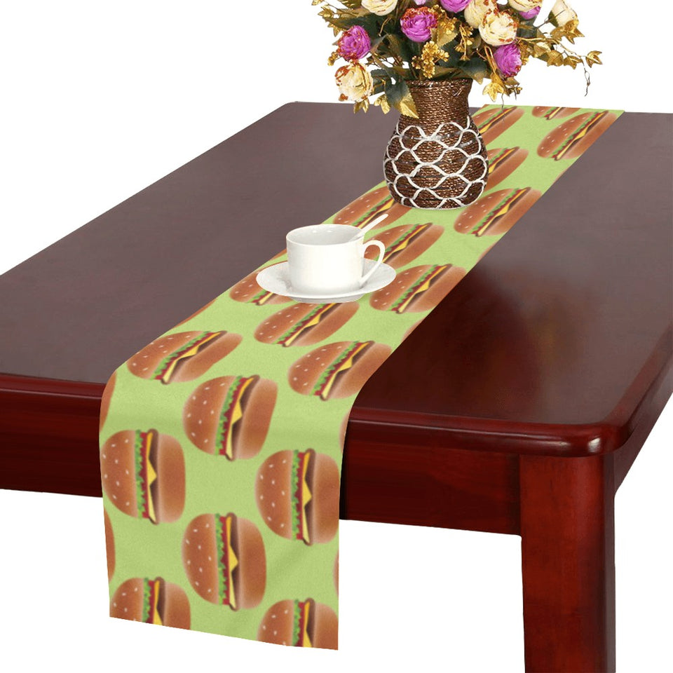 Hamburger Pattern Print Design 02 Table Runner