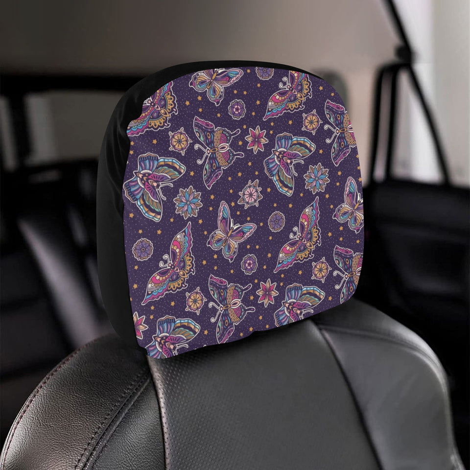 Butterfly Star Pokka Dot Pattern Car Headrest Cover