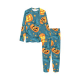 Halloween Pumpkin Witch Hat Pattern Kids' Boys' Girls' All Over Print Pajama Set