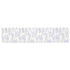 Eiffel Tower Lavender Pattern Print Design 01 Table Runner