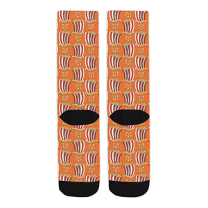 Popcorn Pattern Print Design 05 Crew Socks