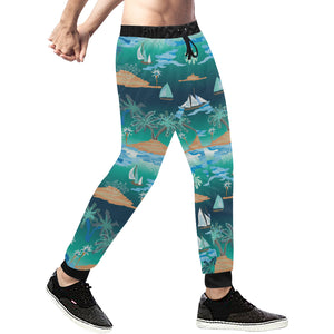 Sailboat Water Color Pattern Unisex Casual Sweatpants