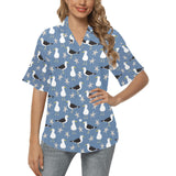 Seagull Pattern Print Design 01 Women's All Over Print Hawaiian Shirt