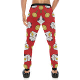 Meneki Neko Lucky Cat Pattern Red Theme Unisex Casual Sweatpants