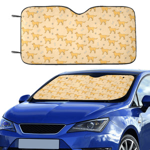 Golden Retriever Pattern Print Design 04 Car Sun Shade