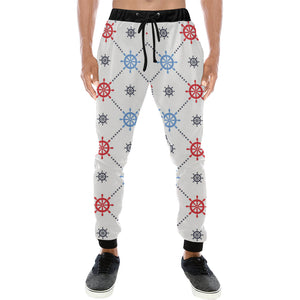 Nautical Steering Wheel Rudder Pattern Unisex Casual Sweatpants