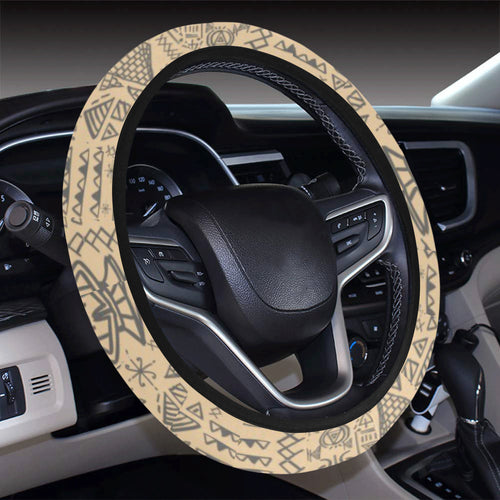Egypt Hieroglyphics Pattern Print Design 04 Car Steering Wheel Cover