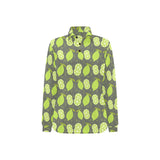 Lime Pattern Theme Women's Long Sleeve Polo Shirt