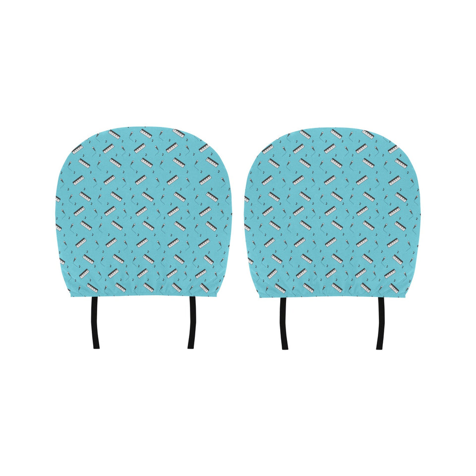 Piano Pattern Print Design 01 Car Headrest Cover