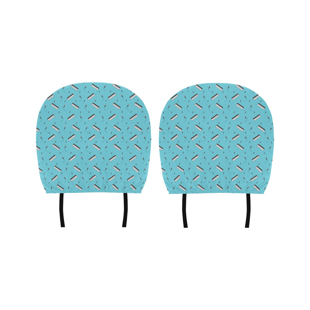 Piano Pattern Print Design 01 Car Headrest Cover