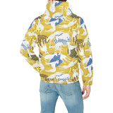 Greyhound Pattern Print Design 02 Men's Padded Hooded Jacket(ModelH42)