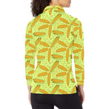 Corn Pattern Print Design 03 Women's Long Sleeve Polo Shirt