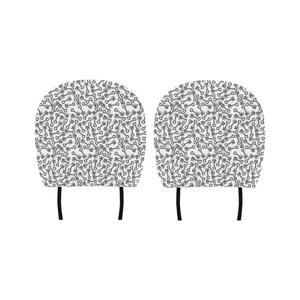 Engine Piston Pattern Print Design 01 Car Headrest Cover