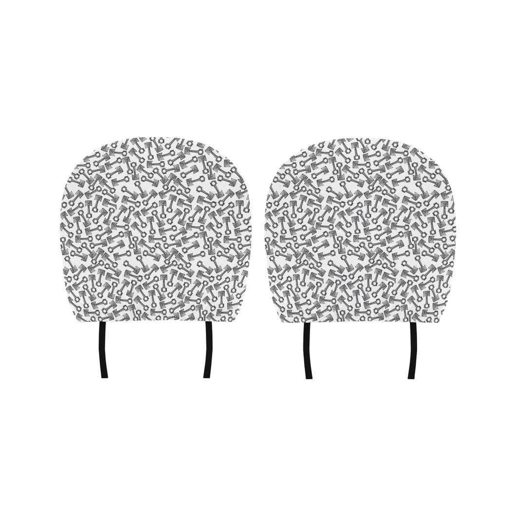 Engine Piston Pattern Print Design 01 Car Headrest Cover