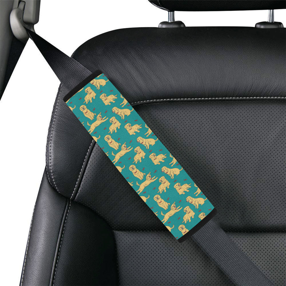 Golden Retriever Pattern Print Design 05 Car Seat Belt Cover