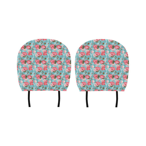 Rose Pattern Print Design 03 Car Headrest Cover