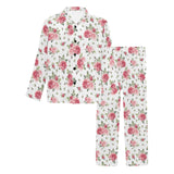 Rose Pattern Print Design 02 Men's Long Pajama Set