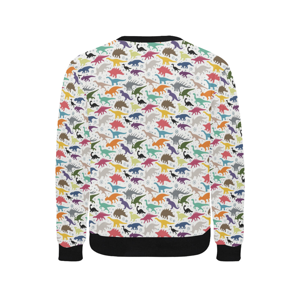 Colorful Dinosaur Pattern Men's Crew Neck Sweatshirt