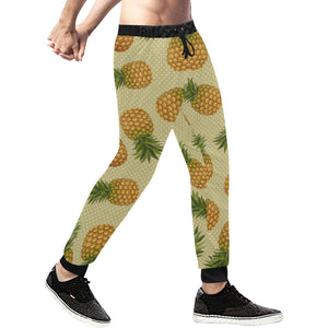 Pineapple Pattern Pokka Dot Background Unisex Casual Sweatpants