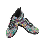 Zebra Colorful Pattern Men's Sneakers Black