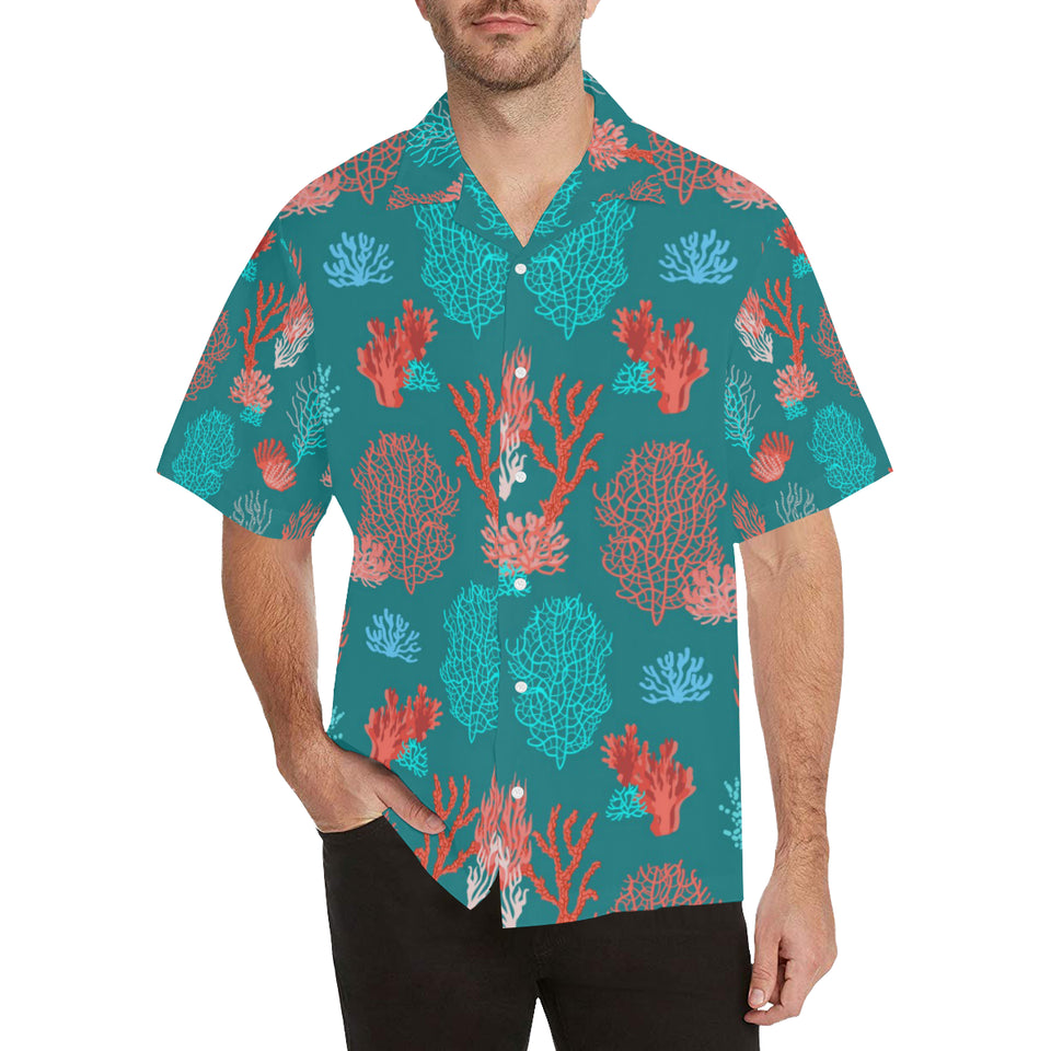 Coral Reef Pattern Print Design 04 Men's All Over Print Hawaiian Shirt (Model T58)