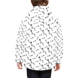 Engine Piston Random Pattern Print Design 04 Kids' Boys' Girls' Padded Hooded Jacket