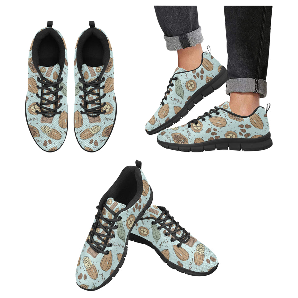 Hand Drawn Cocoa Pattern Men's Sneakers Black